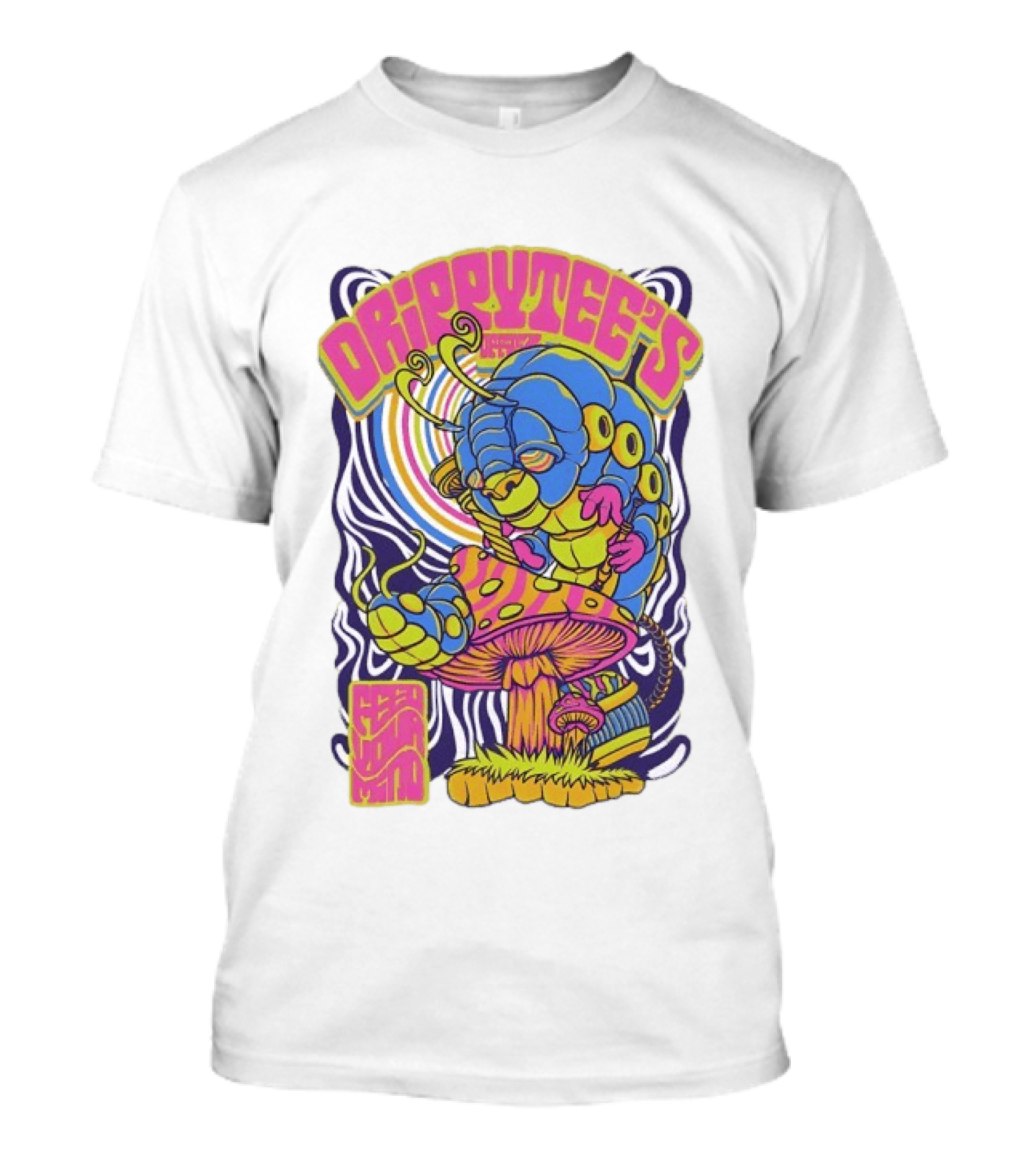 Drippytee's Psychedelic Caterpillar Mushroom Feed Your Mind T-Shirt