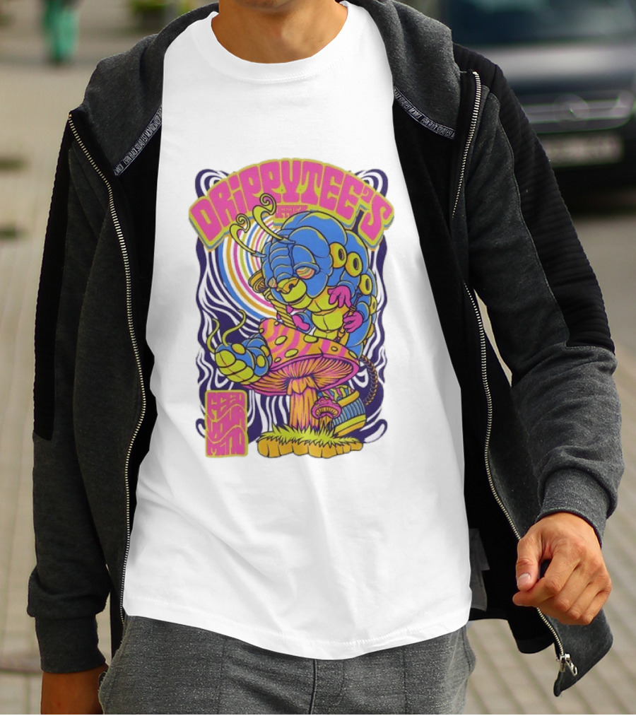 Drippytee's Psychedelic Caterpillar Mushroom Feed Your Mind T-Shirt