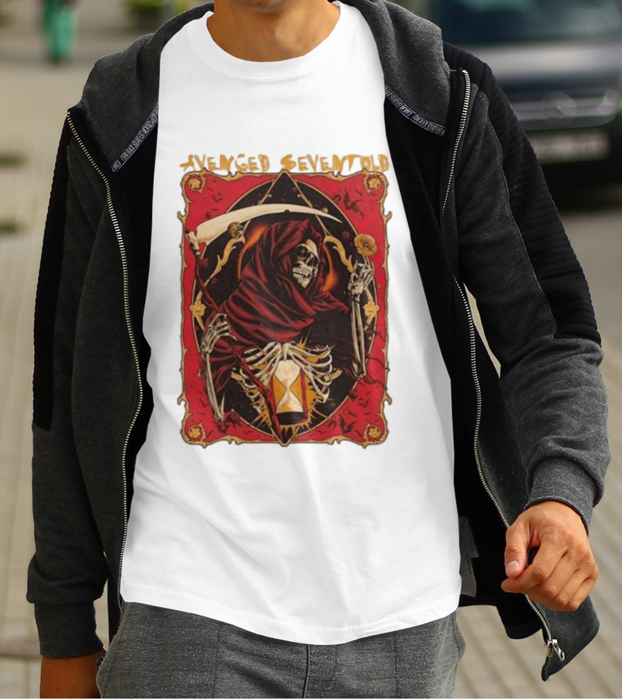 Avenged Sevenfold Skeleton Hourglass Scythe T-Shirt