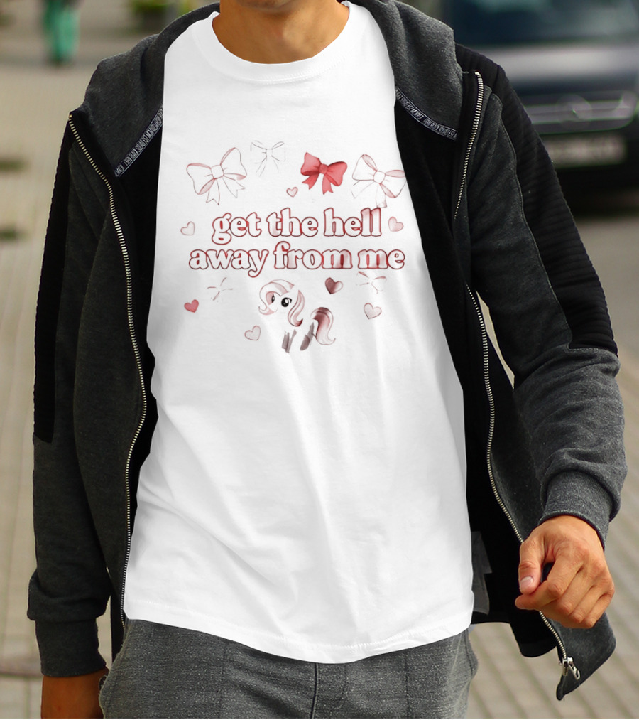 Get The Hell Away From Me Red Bows Hearts And Roses T-Shirt