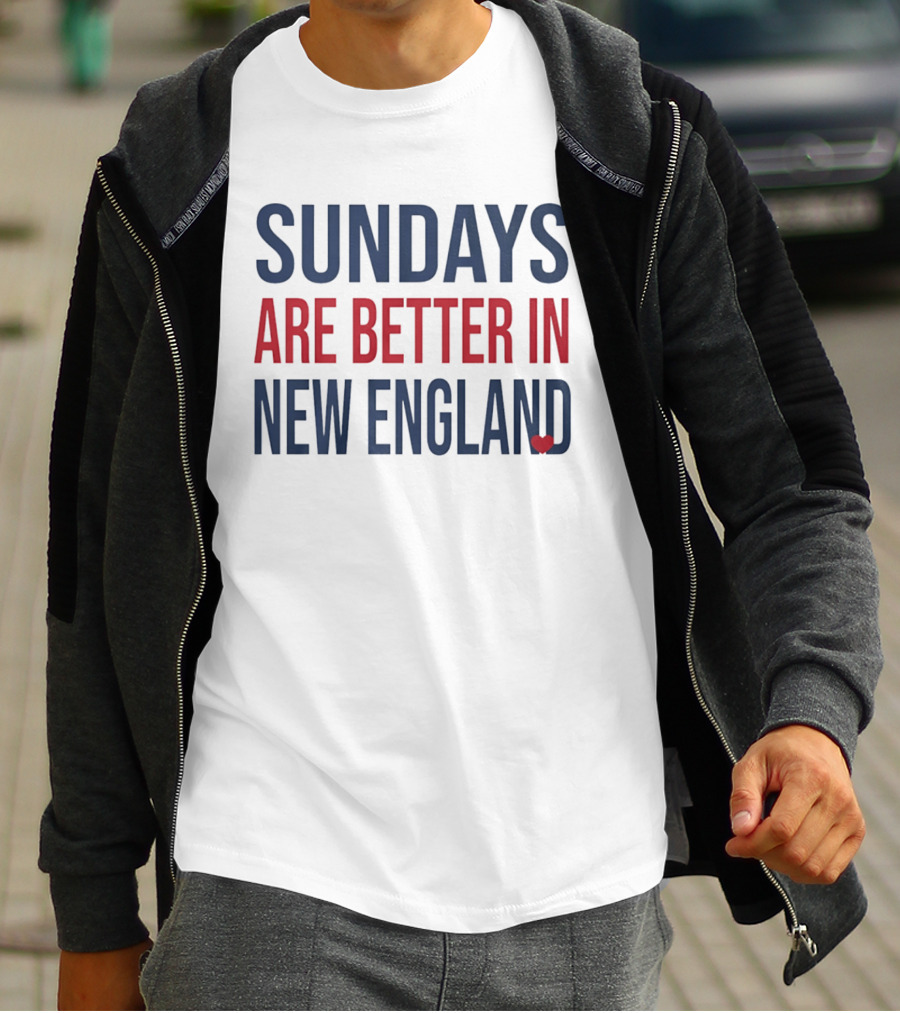 Sundays Are Better In New England Heart T-Shirt