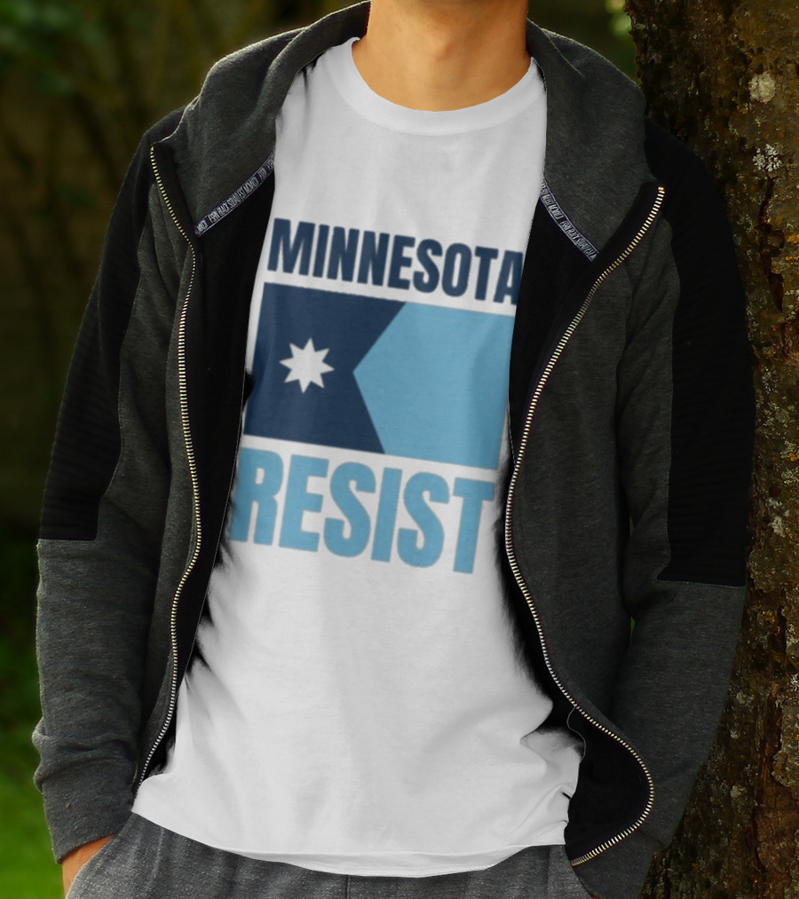 MINNESOTA RESIST Star Flag Blue Rectangle T-Shirt