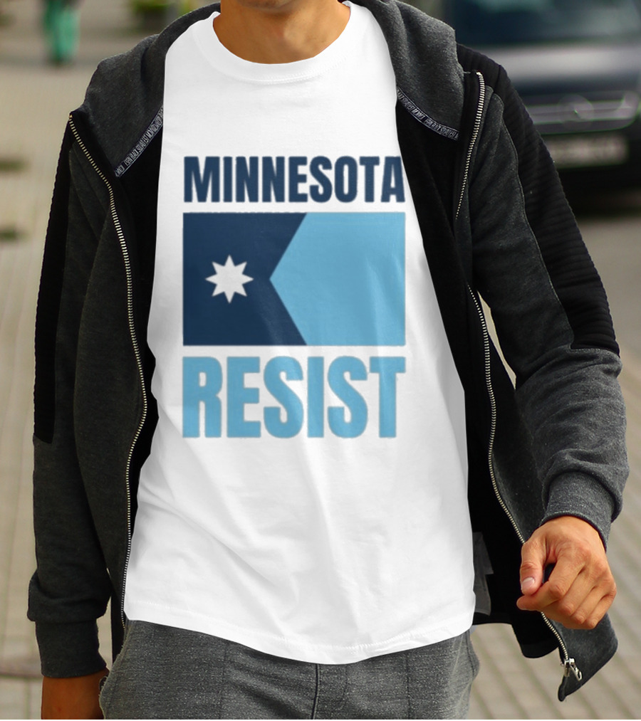 MINNESOTA RESIST Star Flag Blue Rectangle T-Shirt