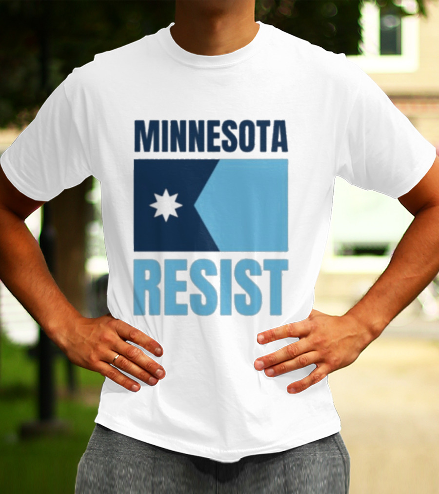MINNESOTA RESIST Star Flag Blue Rectangle T-Shirt