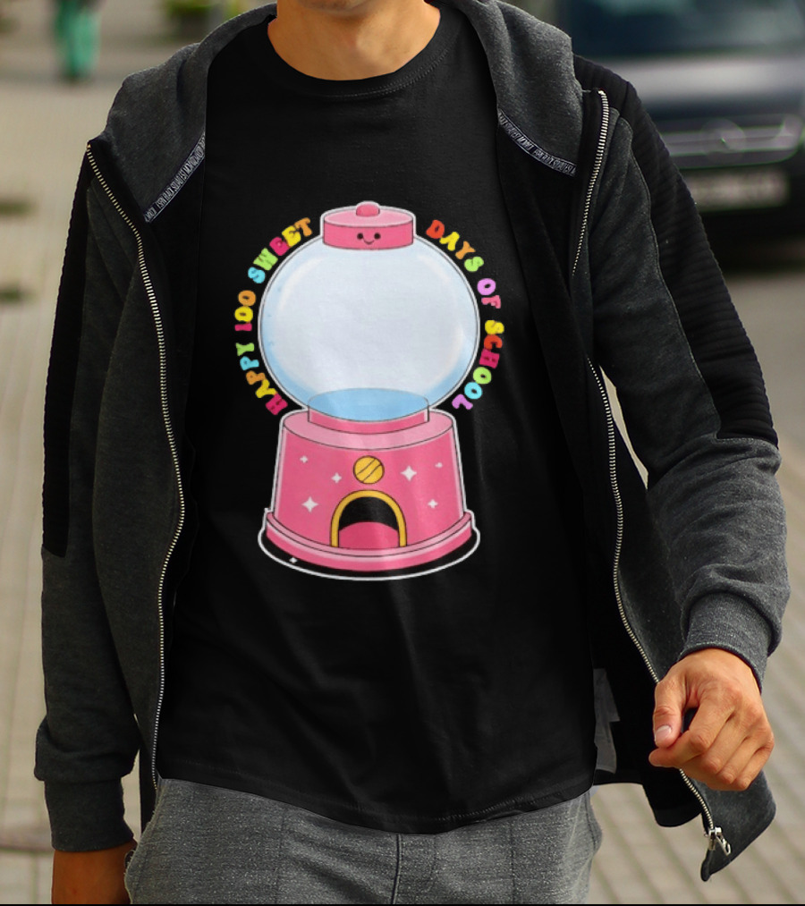 Happy 100 Sweet Days Of School Gumball Machine T-Shirt