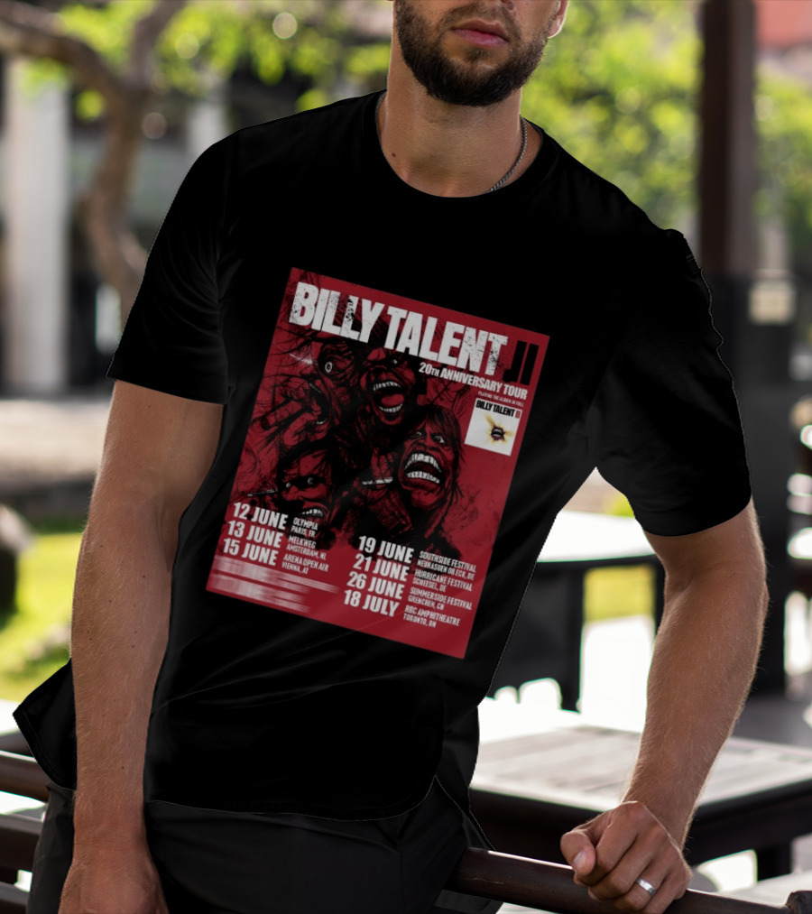 Billy Talent 20th Anniversary Tour Dates Europe Canada 2023 T-Shirt