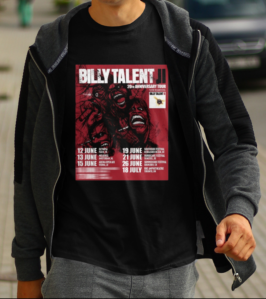 Billy Talent 20th Anniversary Tour Dates Europe Canada 2023 T-Shirt