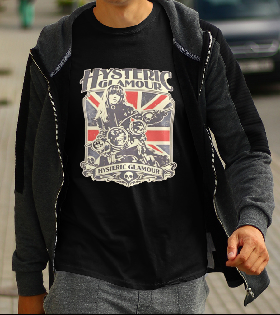 Hysteric Glamour Biker Girl Union Jack Rock Rider T-Shirt