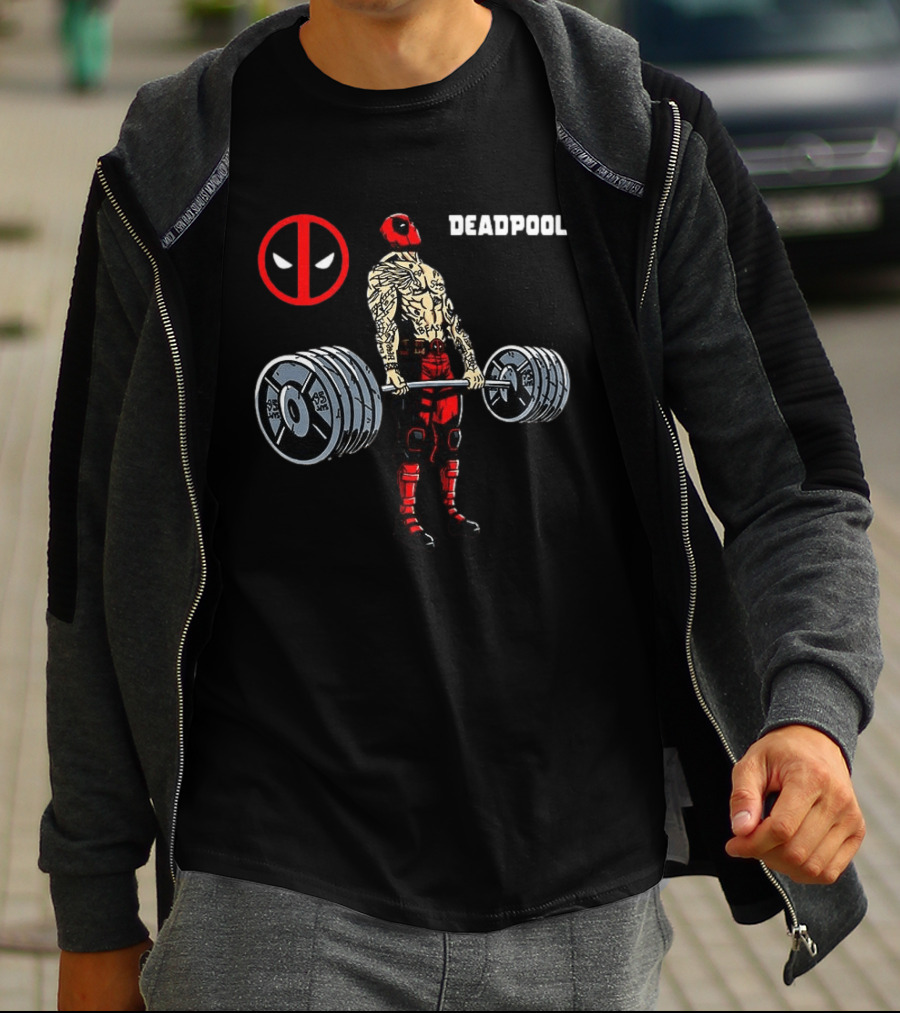 Deadpool Weightlifting Gym Workout T-Shirt