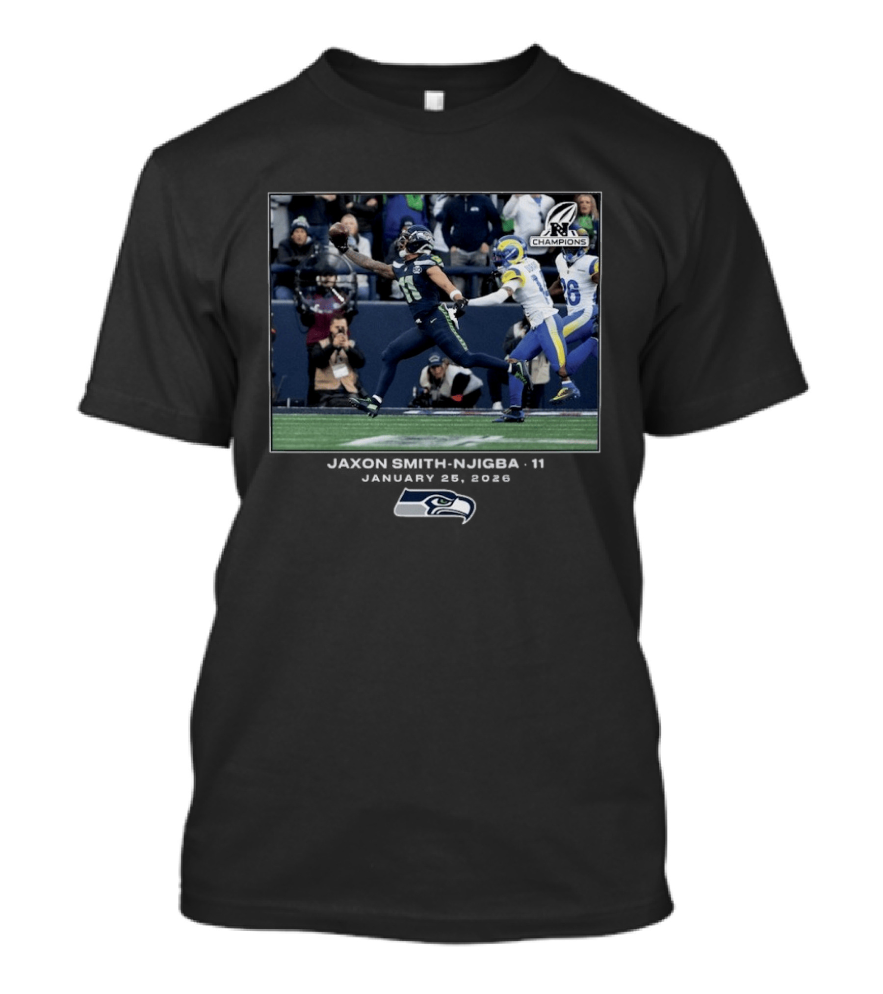 Seattle Seahawks Jaxon Smith Njigba 11 NFC Champions 2023 T-Shirt