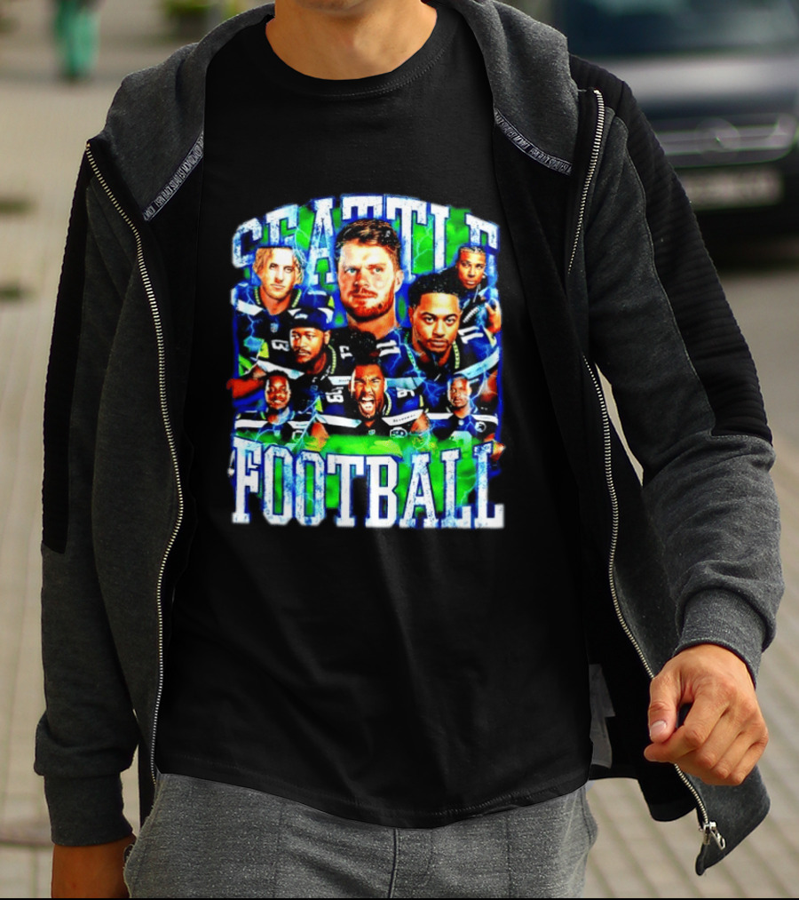 Seattle Football Players Team Spirit Celebration T-Shirt