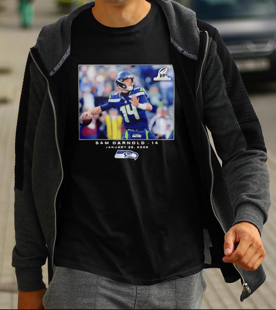 Sam Darnold 14 Seattle Seahawks January 26 2020 NFL Champions T-Shirt
