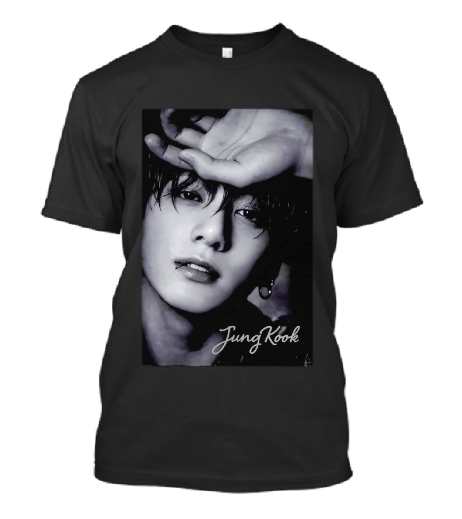 Jungkook BTS Iconic Style Black And White T-Shirt
