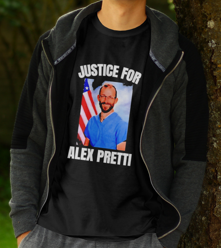 Justice For Alex Pretti American Flag T-Shirt