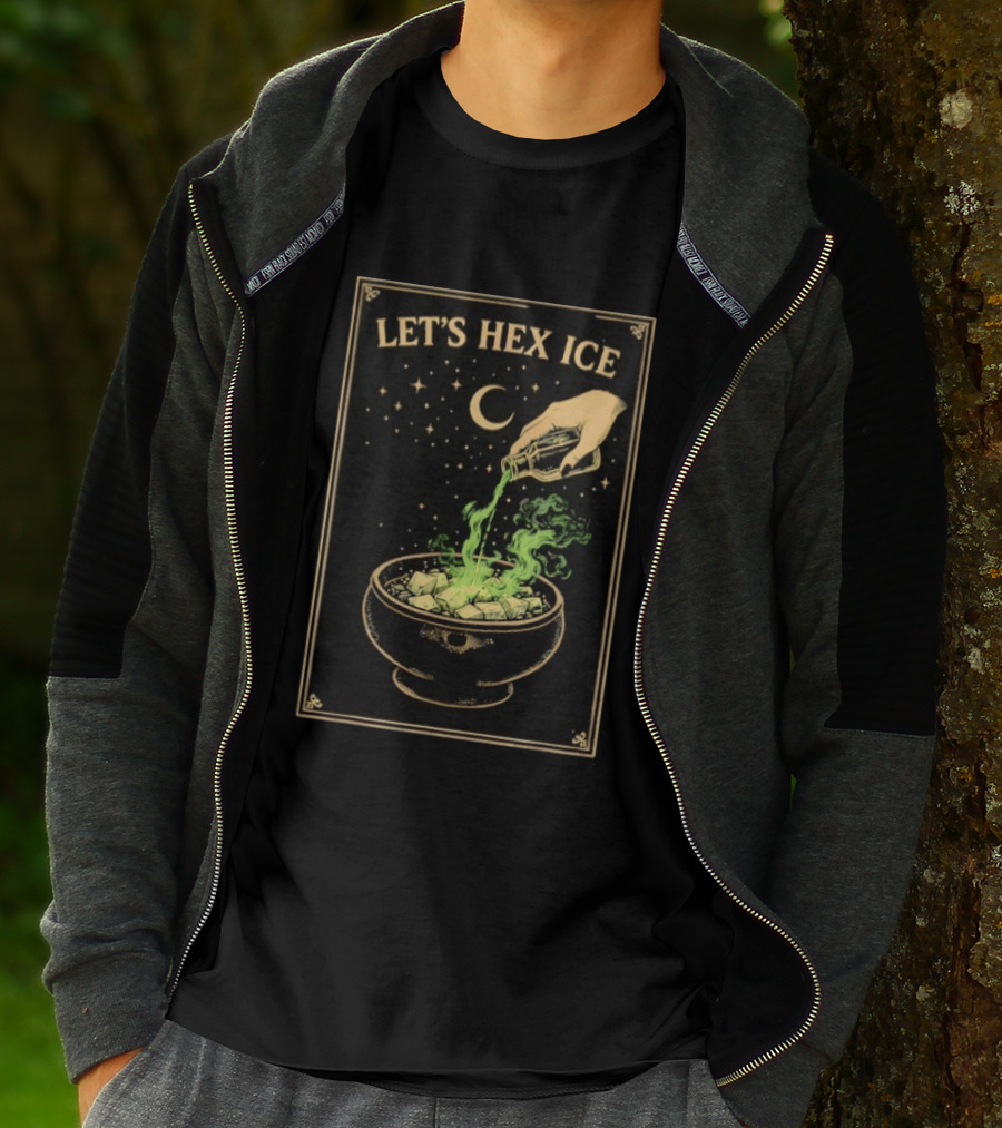 Let's Hex ICE Activist Witchy Protest Magic Potion Moon Stars T-Shirt