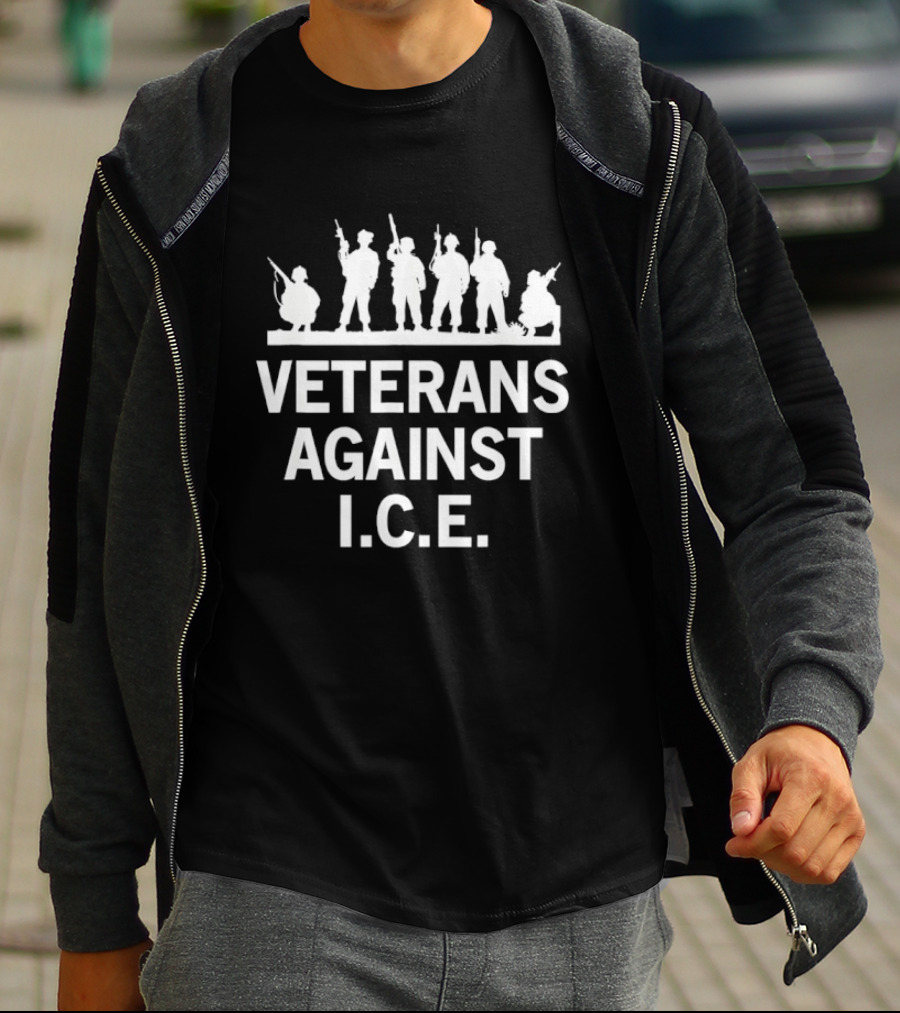 Veterans Against I.C.E. Military Protest Stance T-Shirt