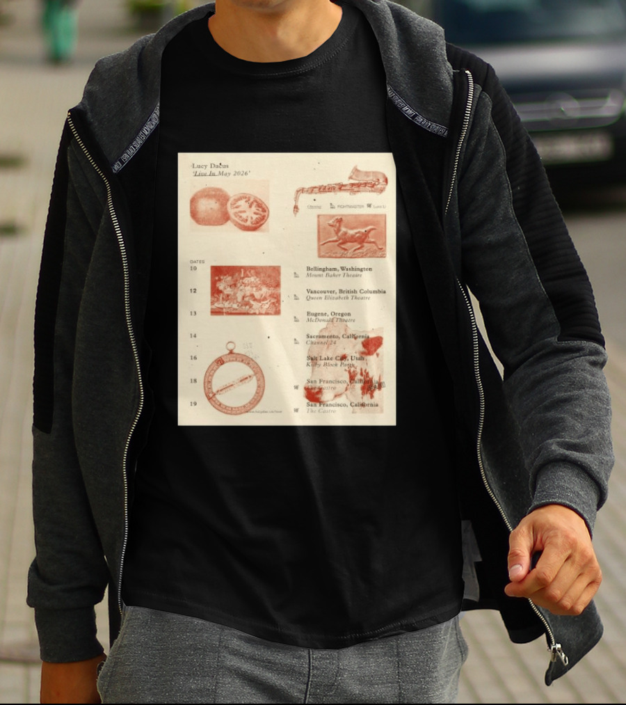 Lucy Dacus Live In May 2026 Sacramento Channel 24 Vintage Tour T-Shirt