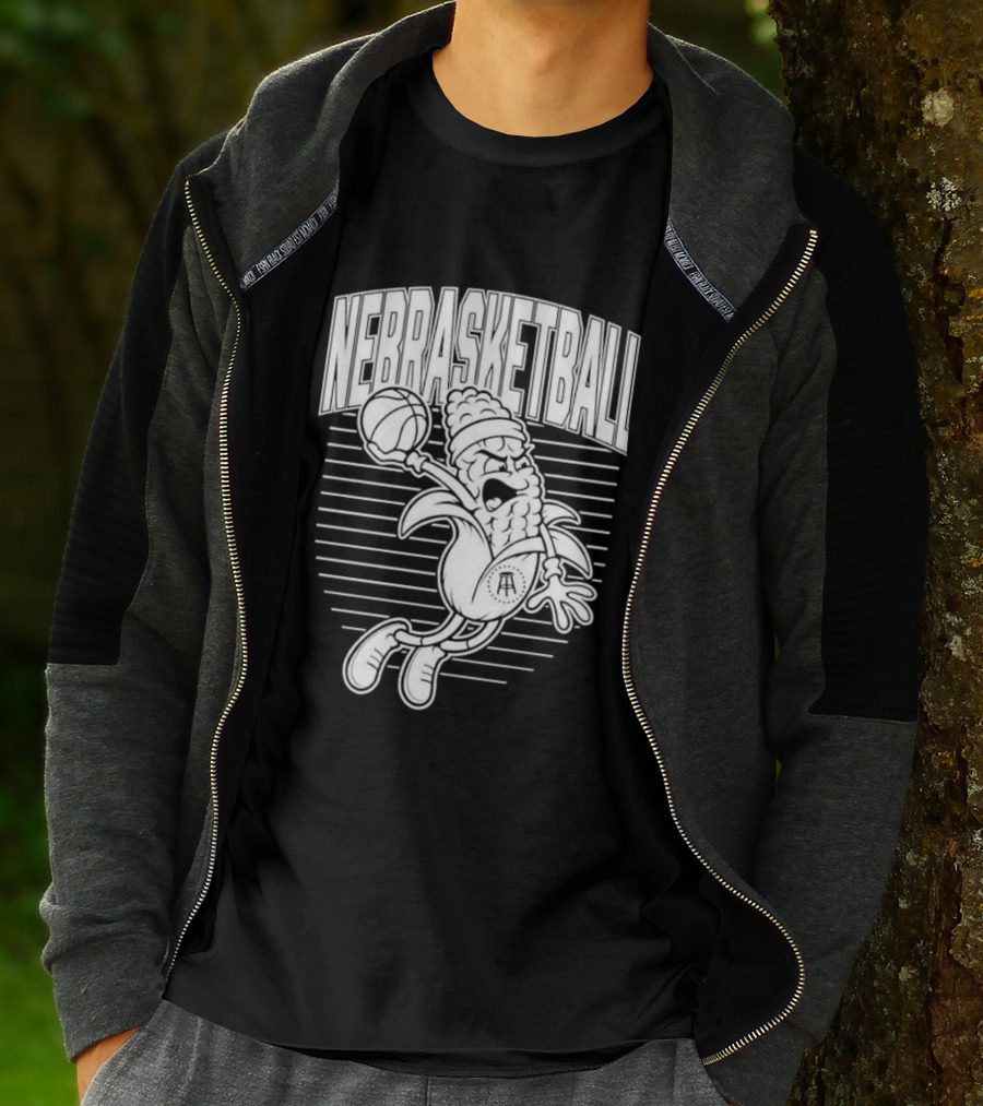 Corn Basketball Playful Cartoon Mascot Dunking T-Shirt