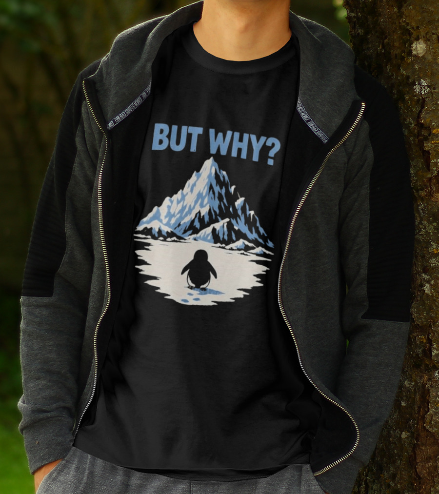 Why Penguin Snow Mountain Reflection T-Shirt