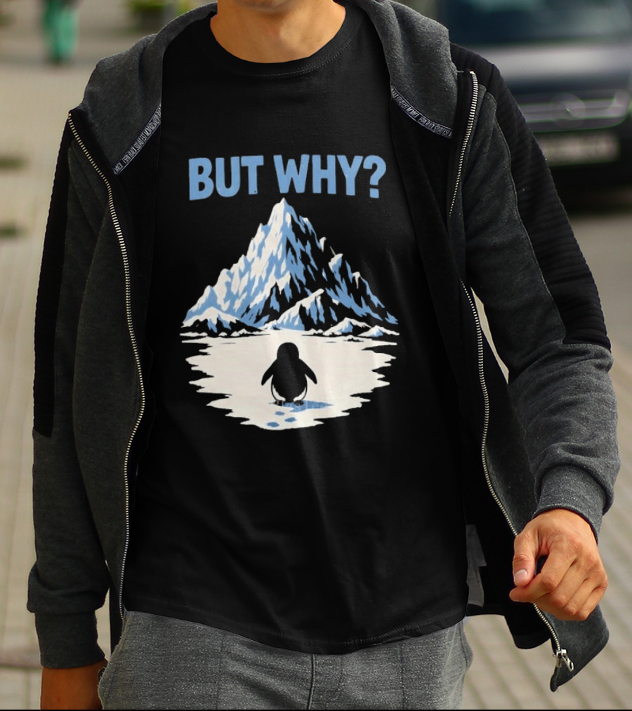 Why Penguin Snow Mountain Reflection T-Shirt