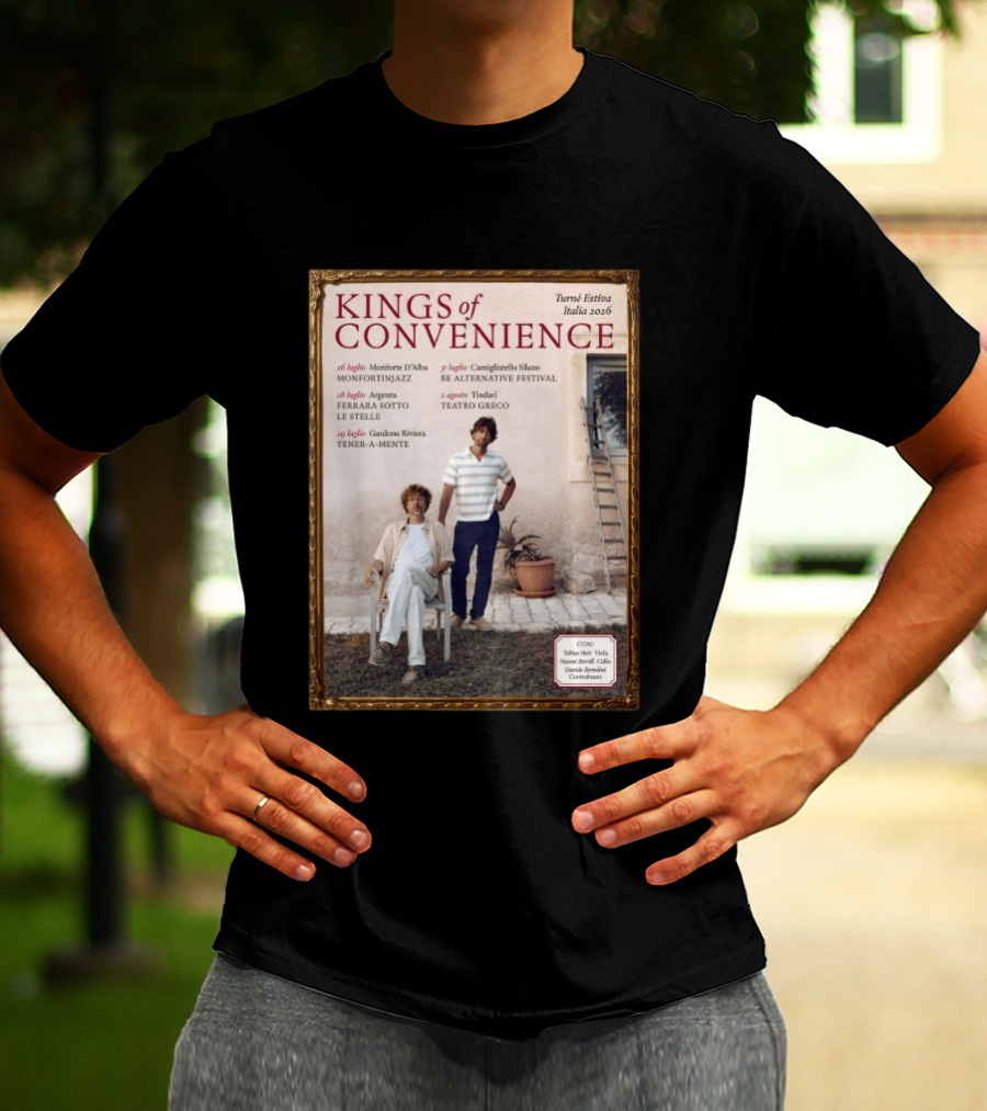 Kings Of Convenience Turne Estiva Italia 2026 Monfortinjazz Ferrara Tener A Mente Teatro Greco Festival T-Shirt