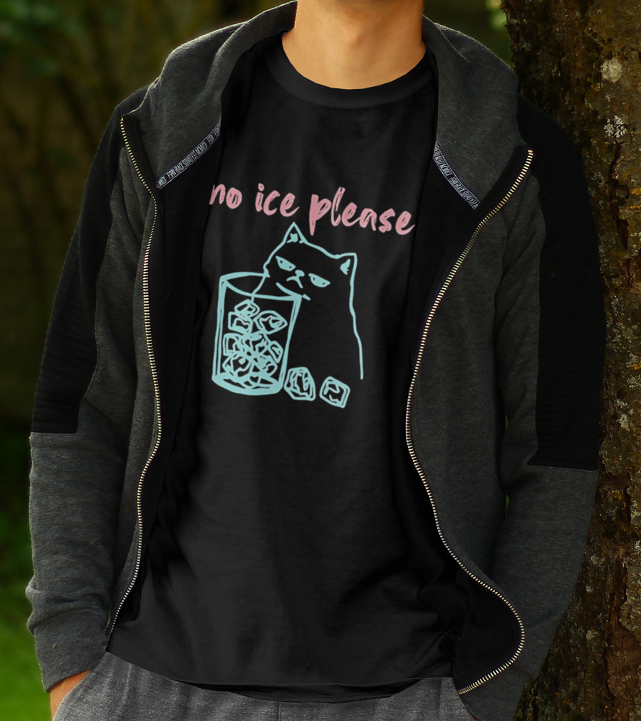 No Ice Please Cat With Ice Cubes T-Shirt