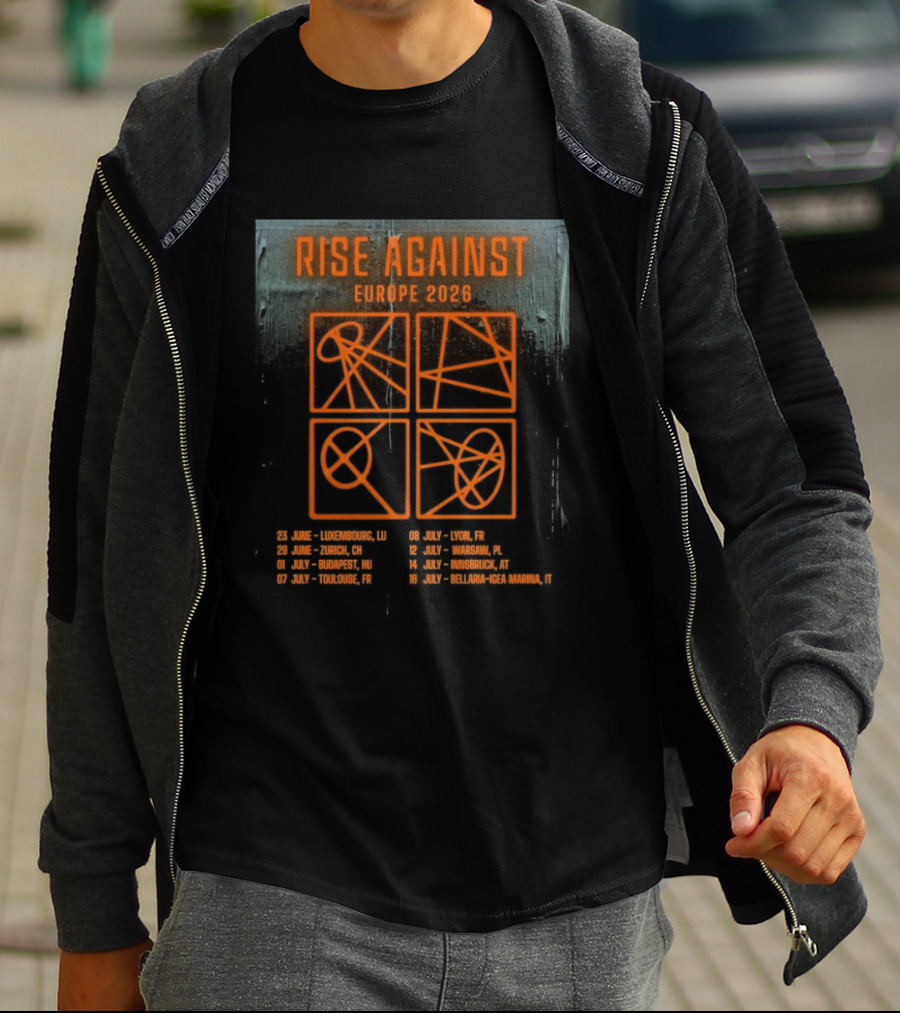 Rise Against Europe 2026 Tour With Concert Locations T-Shirt