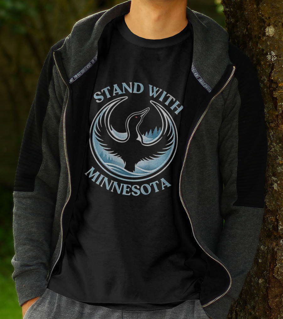 Stand With Minnesota Loon Rebel Alliance State Bird T-Shirt