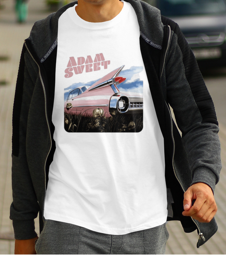 Adam Sweet Pink Cadillac Flowers Nostalgia T-Shirt