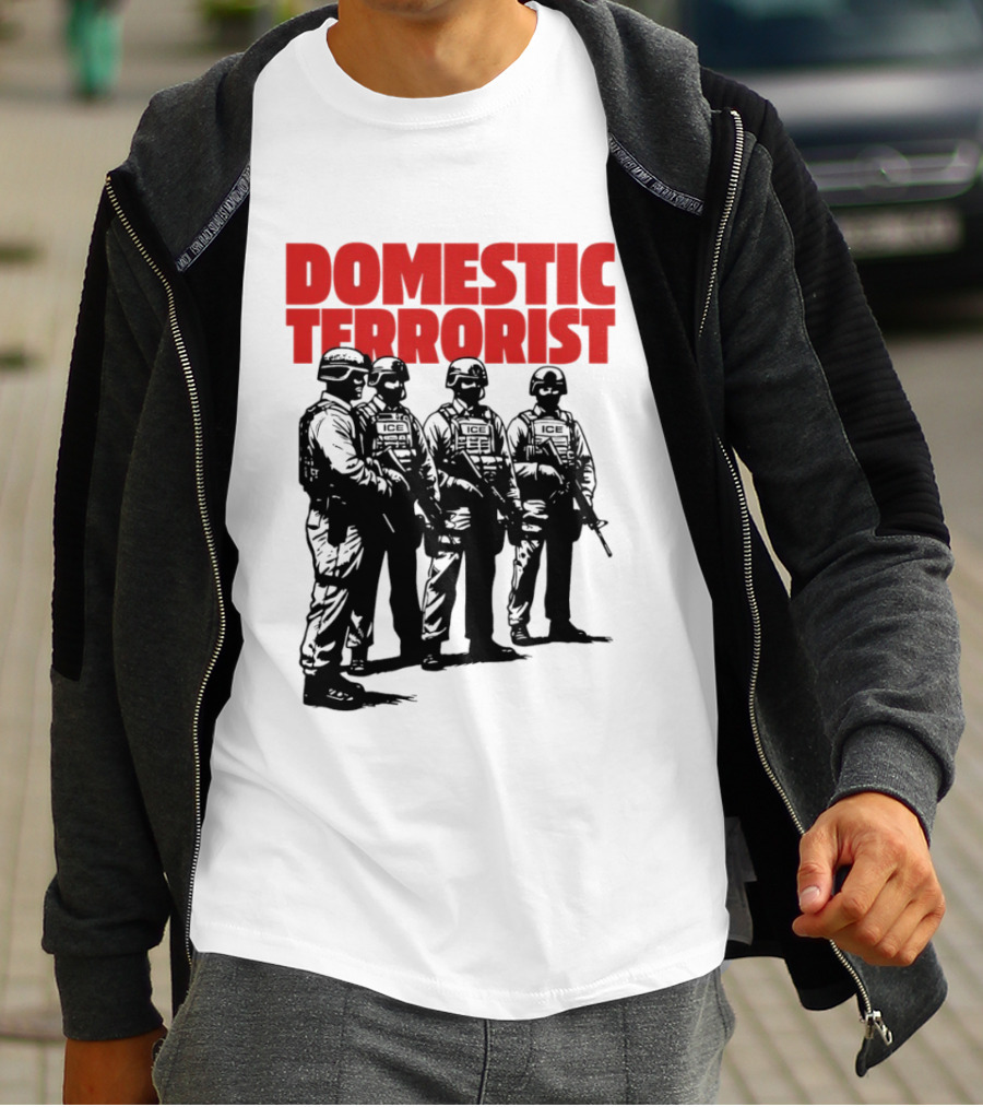 Domestic Terrorist Abolish ICE Tactical Units Silhouette Protest T-Shirt