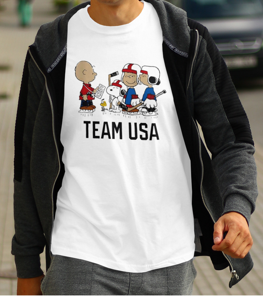 Team USA Peanuts Hockey Outerstuff Collaboration T-Shirt