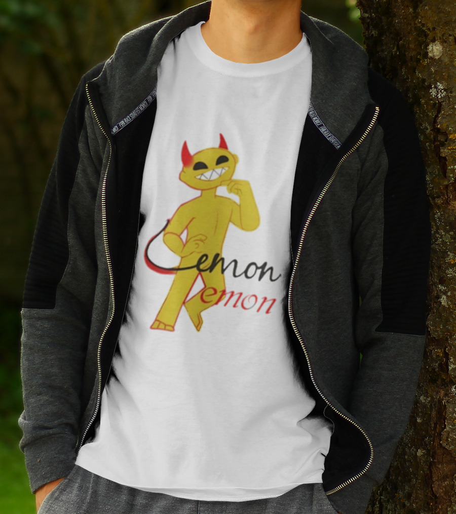Demon Heavy Blend Lemon Demon Red Horns Yellow T-Shirt
