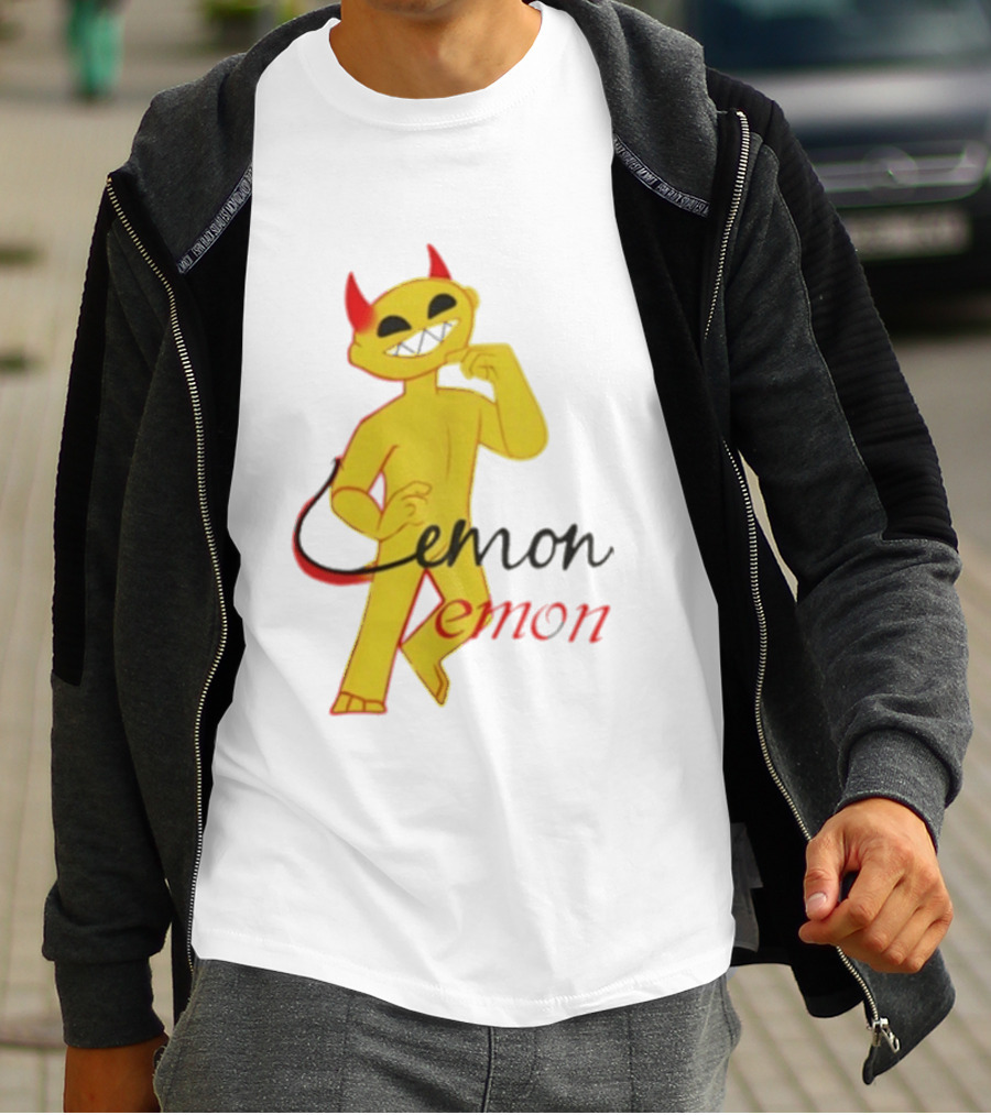 Demon Heavy Blend Lemon Demon Red Horns Yellow T-Shirt