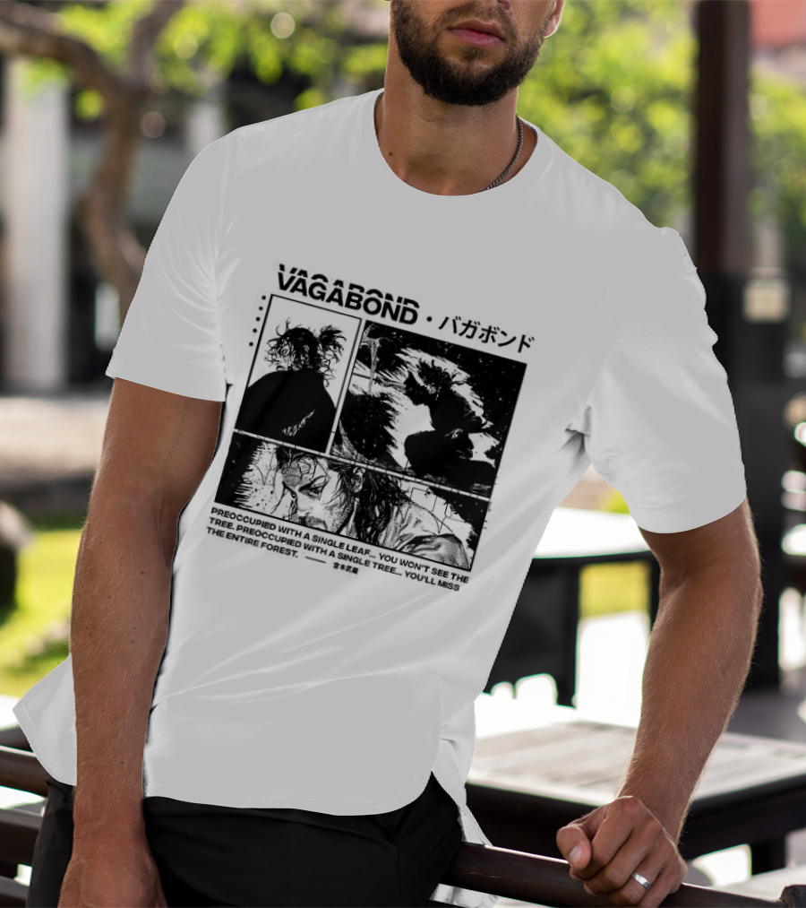 Vagabond Anime Manga Single Leaf T-Shirt