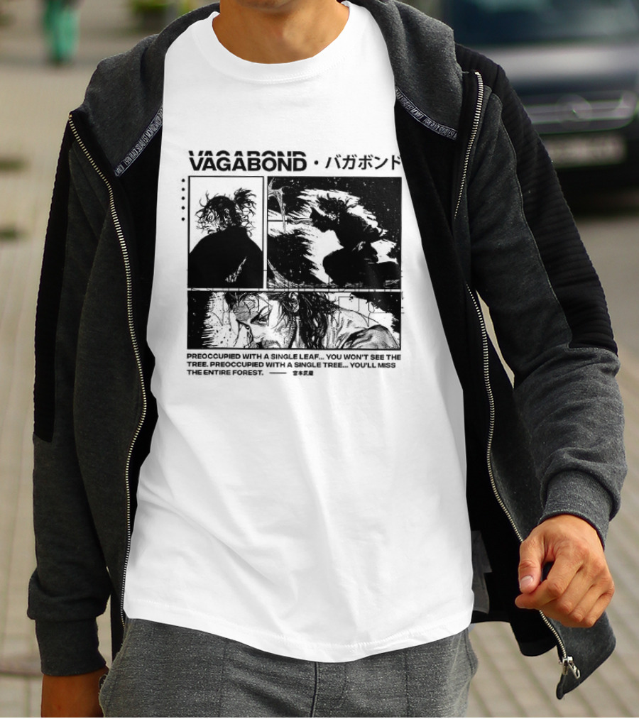 Vagabond Anime Manga Single Leaf T-Shirt