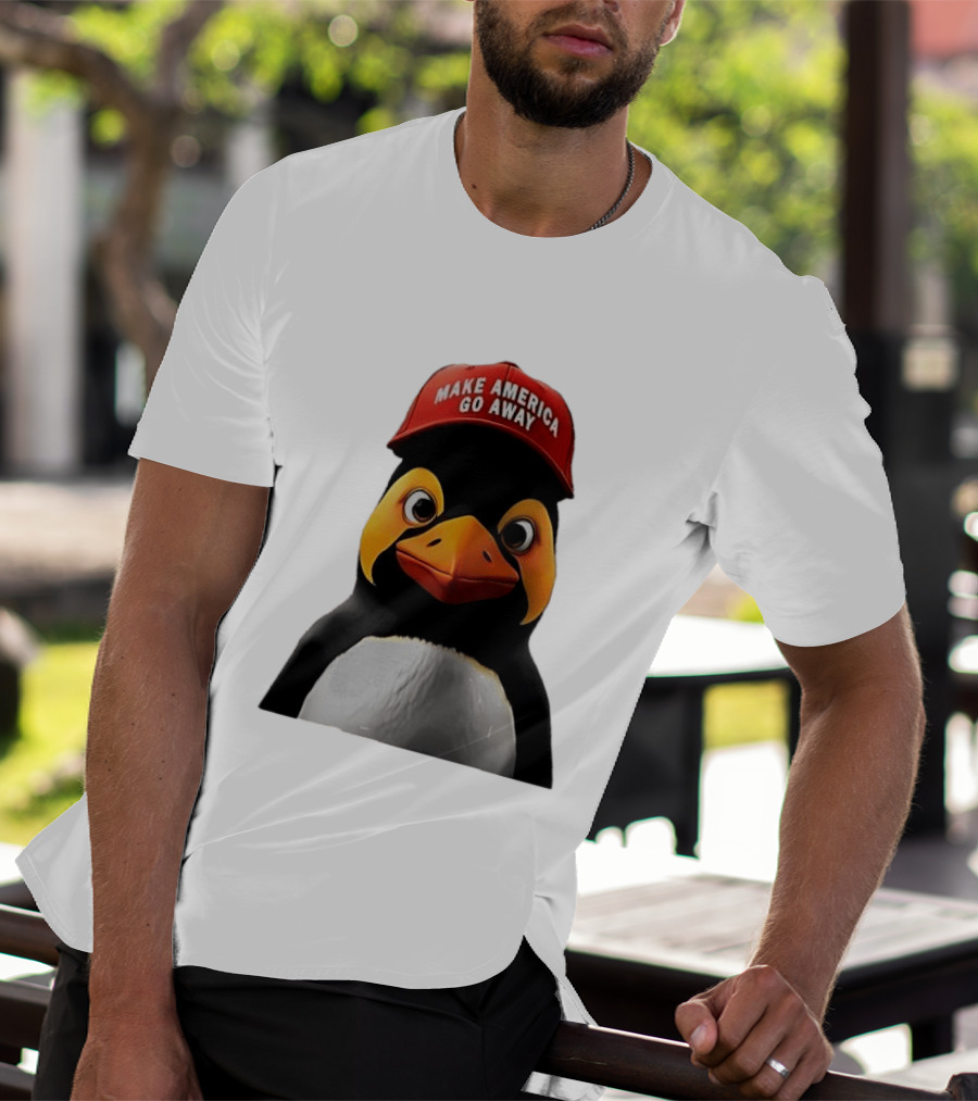 Make America Go Away Red Hat Penguin Iconic Humor T-Shirt