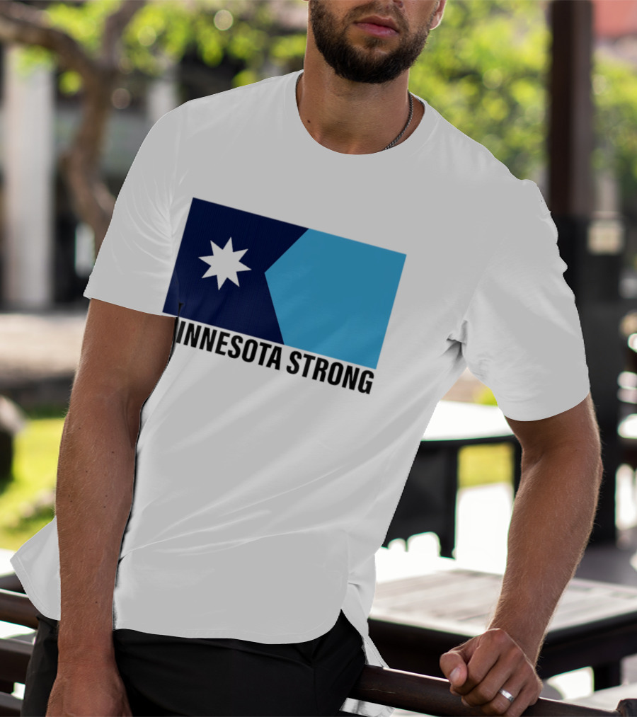 Minnesota Strong Star Icon Blue Rectangular Flag T-Shirt