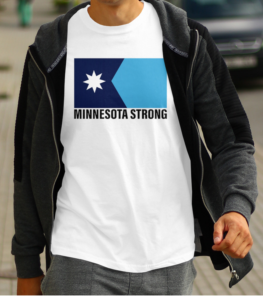 Minnesota Strong Star Icon Blue Rectangular Flag T-Shirt