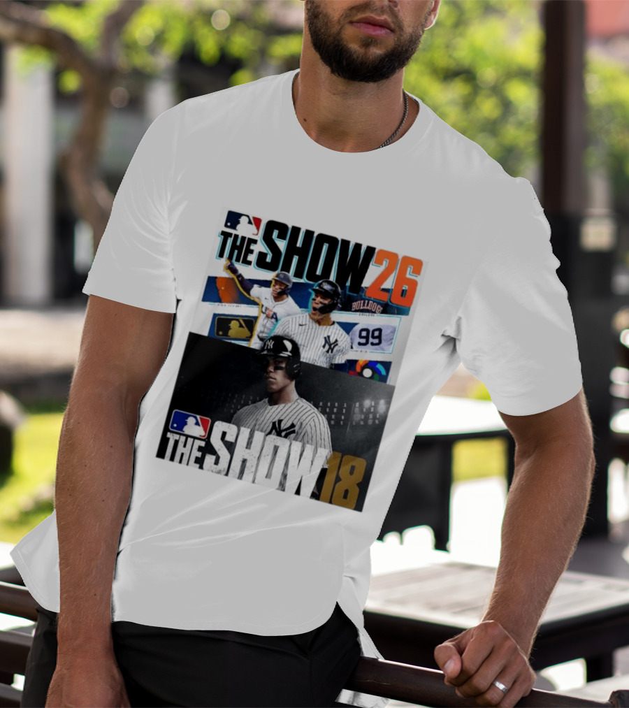 MLB The Show 26 Aaron Judge New York Yankees Cover Athlete Baseball Game Featuring The Show 18 T-Shirt