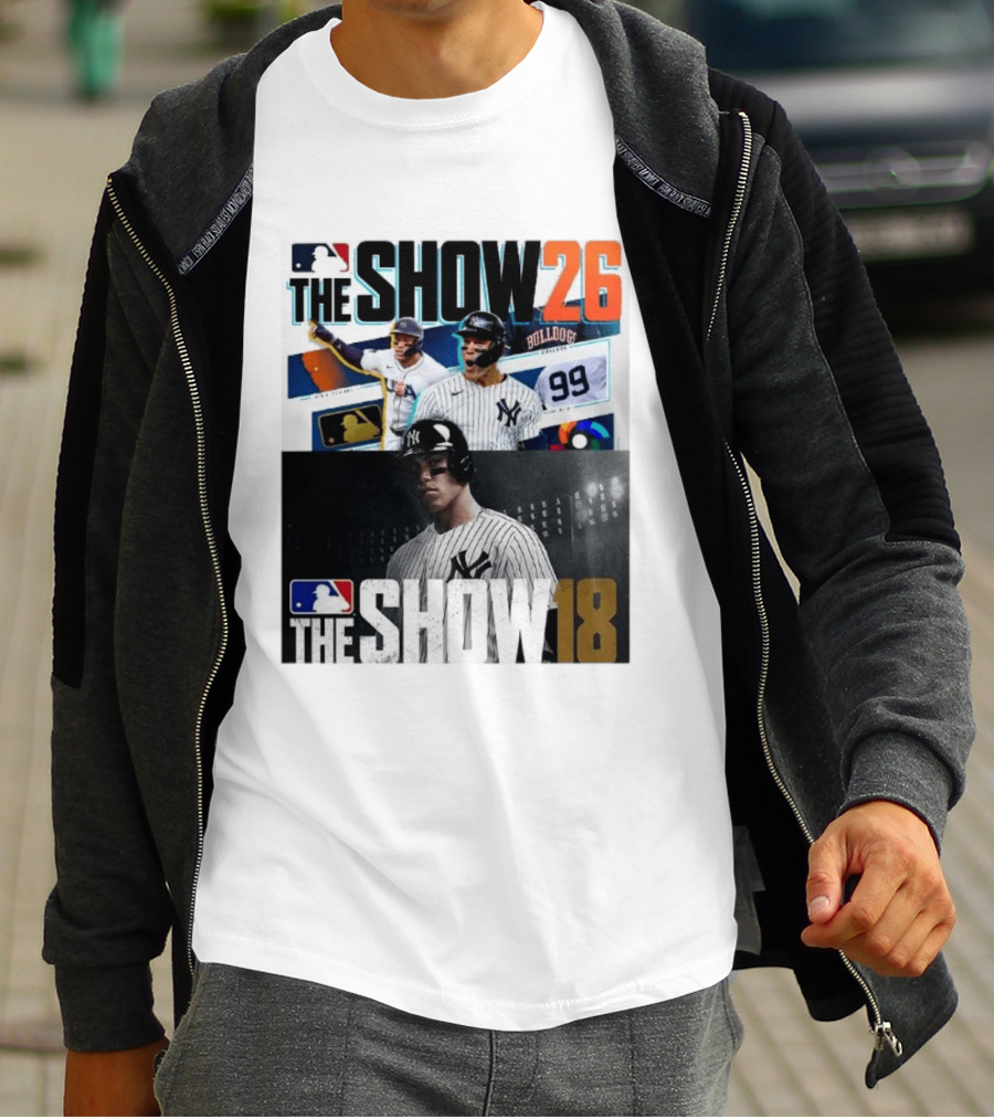 MLB The Show 26 Aaron Judge New York Yankees Cover Athlete Baseball Game Featuring The Show 18 T-Shirt