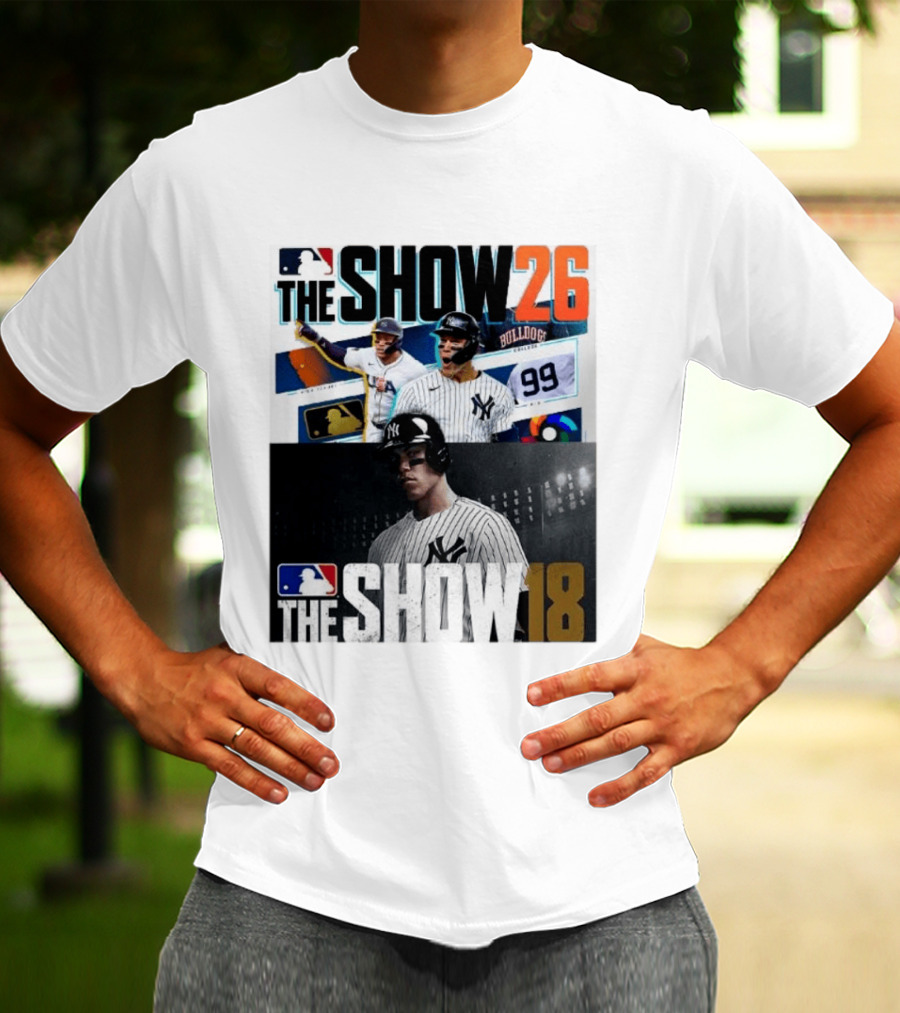 MLB The Show 26 Aaron Judge New York Yankees Cover Athlete Baseball Game Featuring The Show 18 T-Shirt