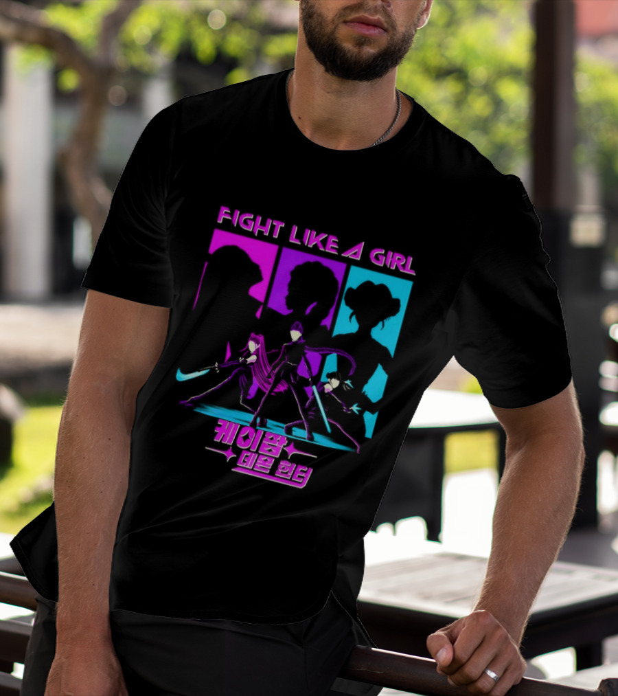 KPop Demon Hunters Fight Like A Girl Korean T-Shirt