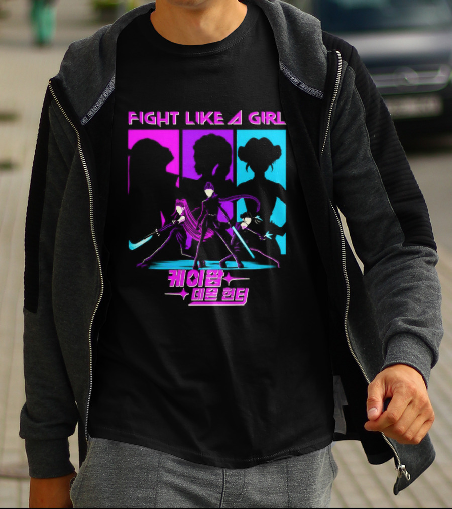 KPop Demon Hunters Fight Like A Girl Korean T-Shirt
