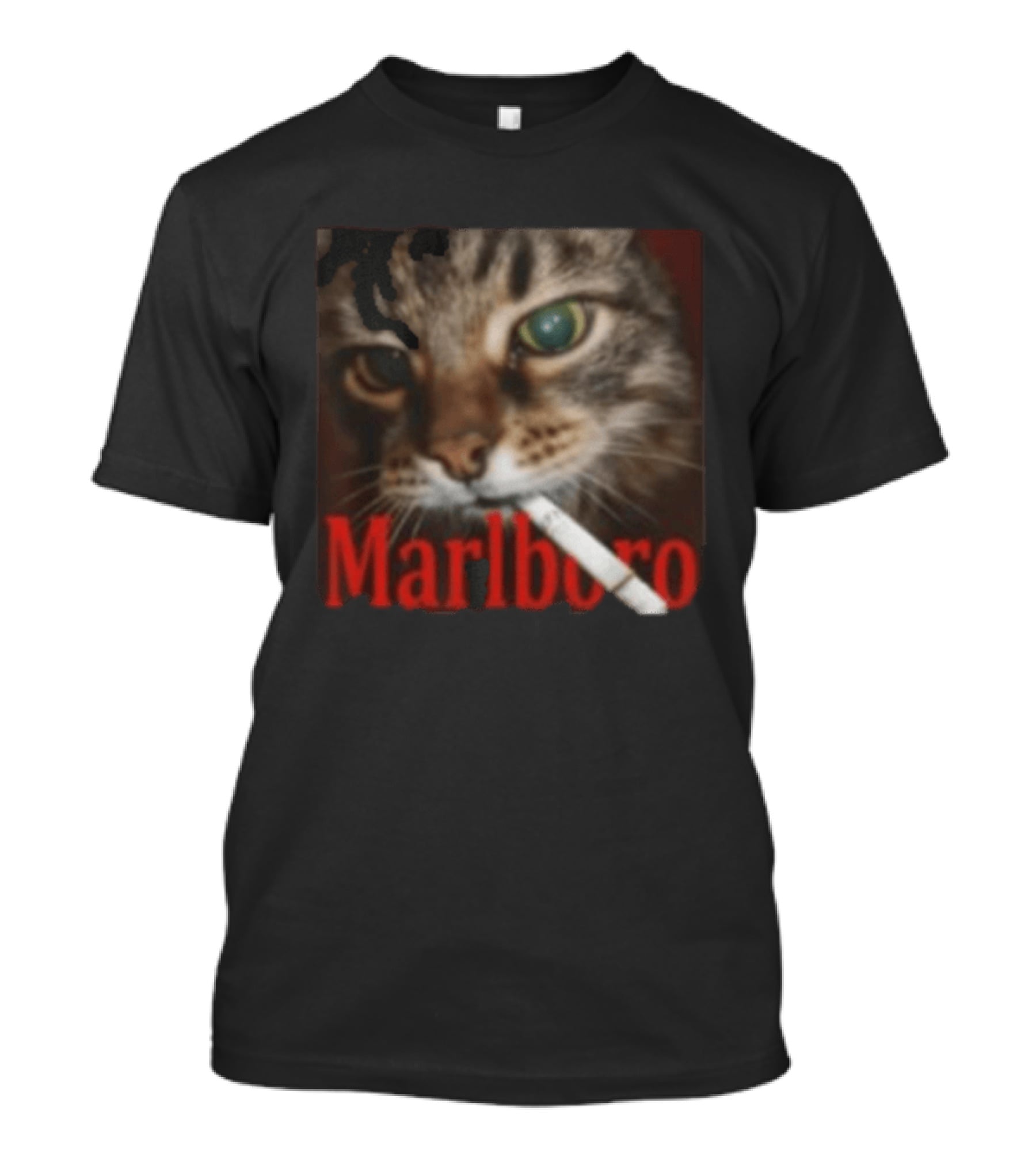 Marlboro Cat Smoking Image T-Shirt