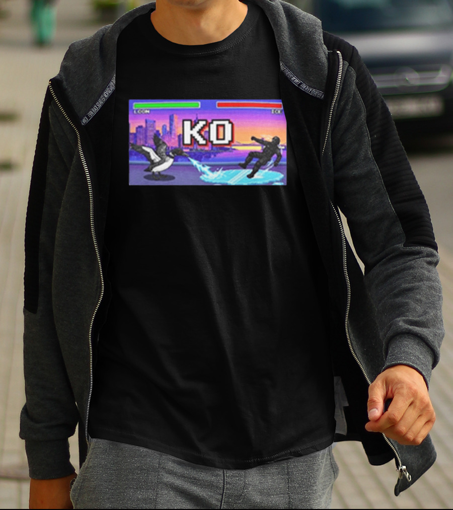 Common Loon Vs ICE KO Minnesota Skyline Anti ICE T-Shirt