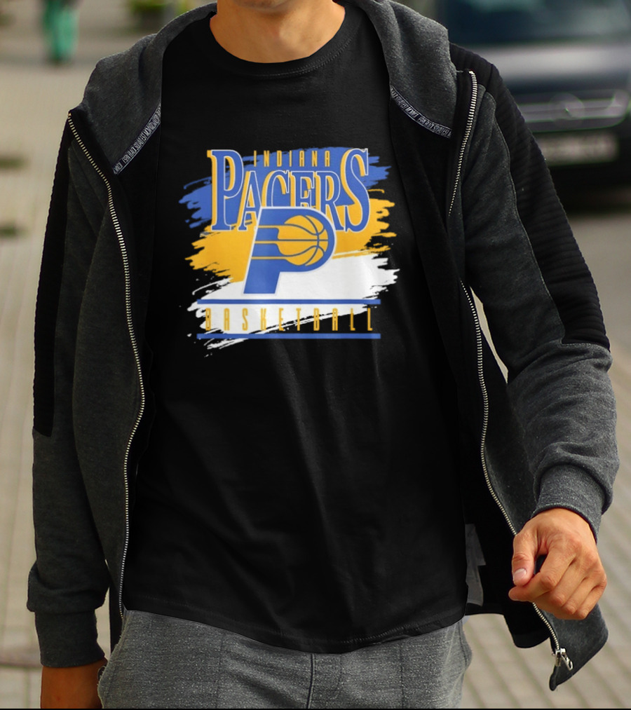 Indiana Pacers Basketball Spilled Paint NBA T-Shirt