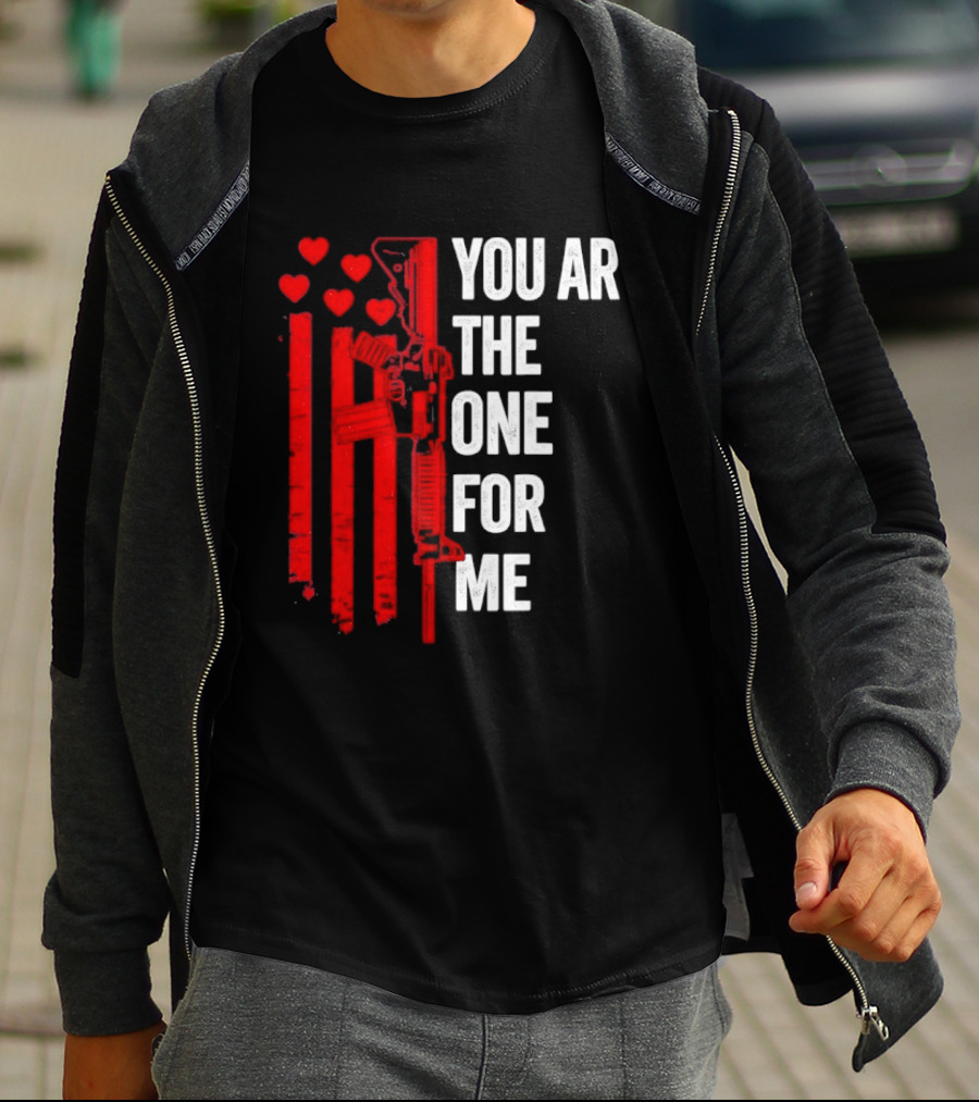 You Ar The One For Me Red Hearts Flag Visual T-Shirt