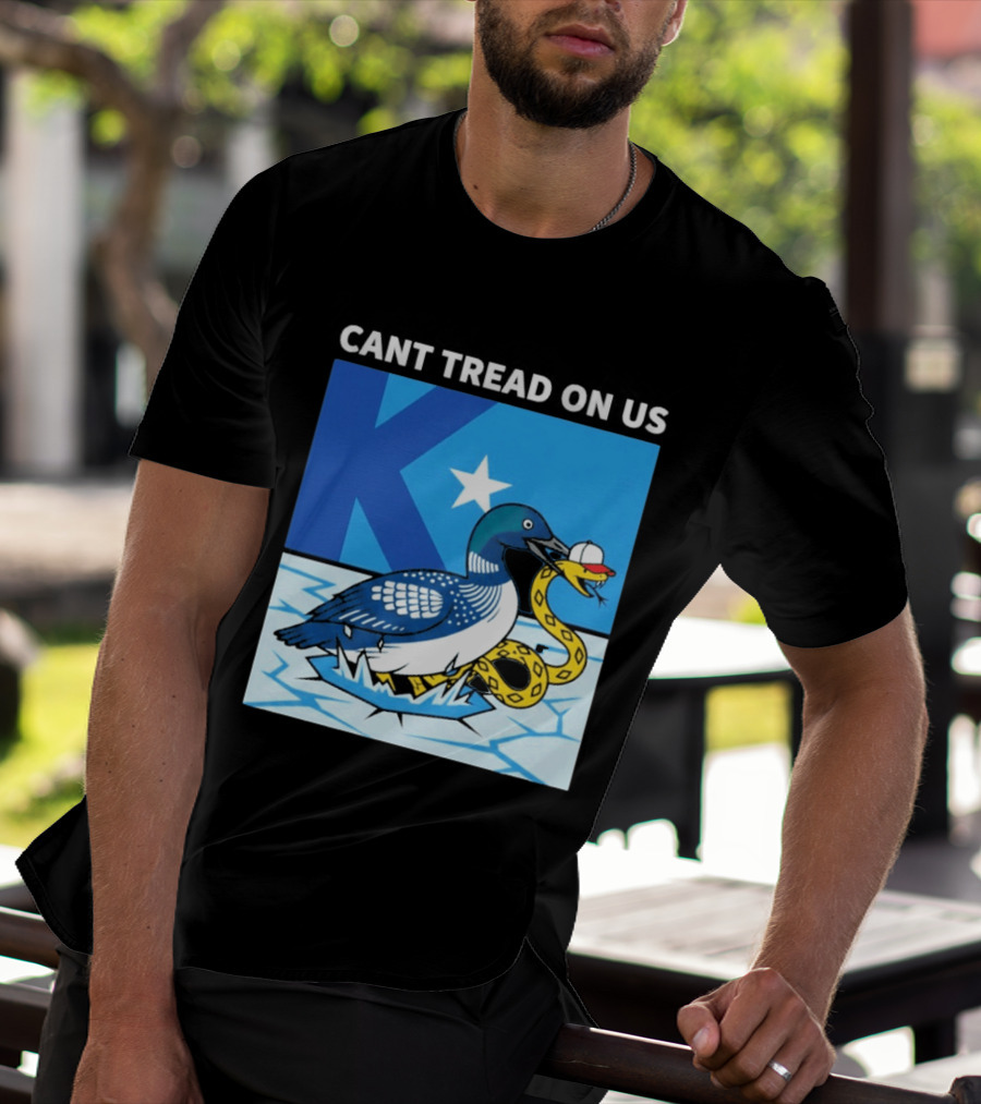 Can't Tread On Us Minnesota Loon Snake Ice Hockey Hat Star T-Shirt