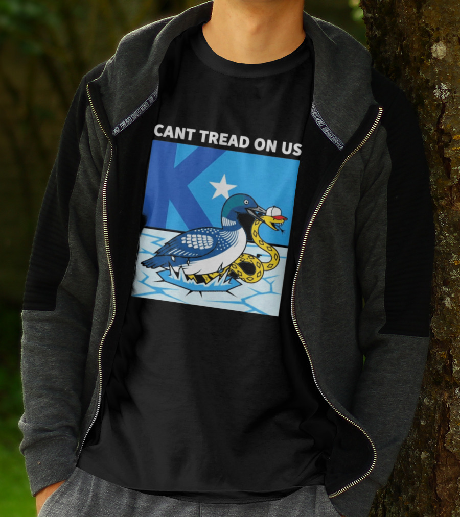 Can't Tread On Us Minnesota Loon Snake Ice Hockey Hat Star T-Shirt