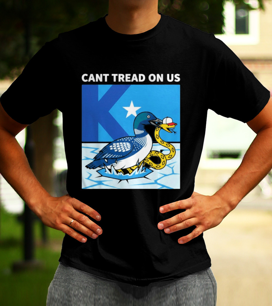 Can't Tread On Us Minnesota Loon Snake Ice Hockey Hat Star T-Shirt